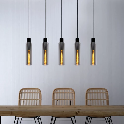 Lucide ORLANDO - Suspension - 5xE27 - Fumé - ambiance 1
